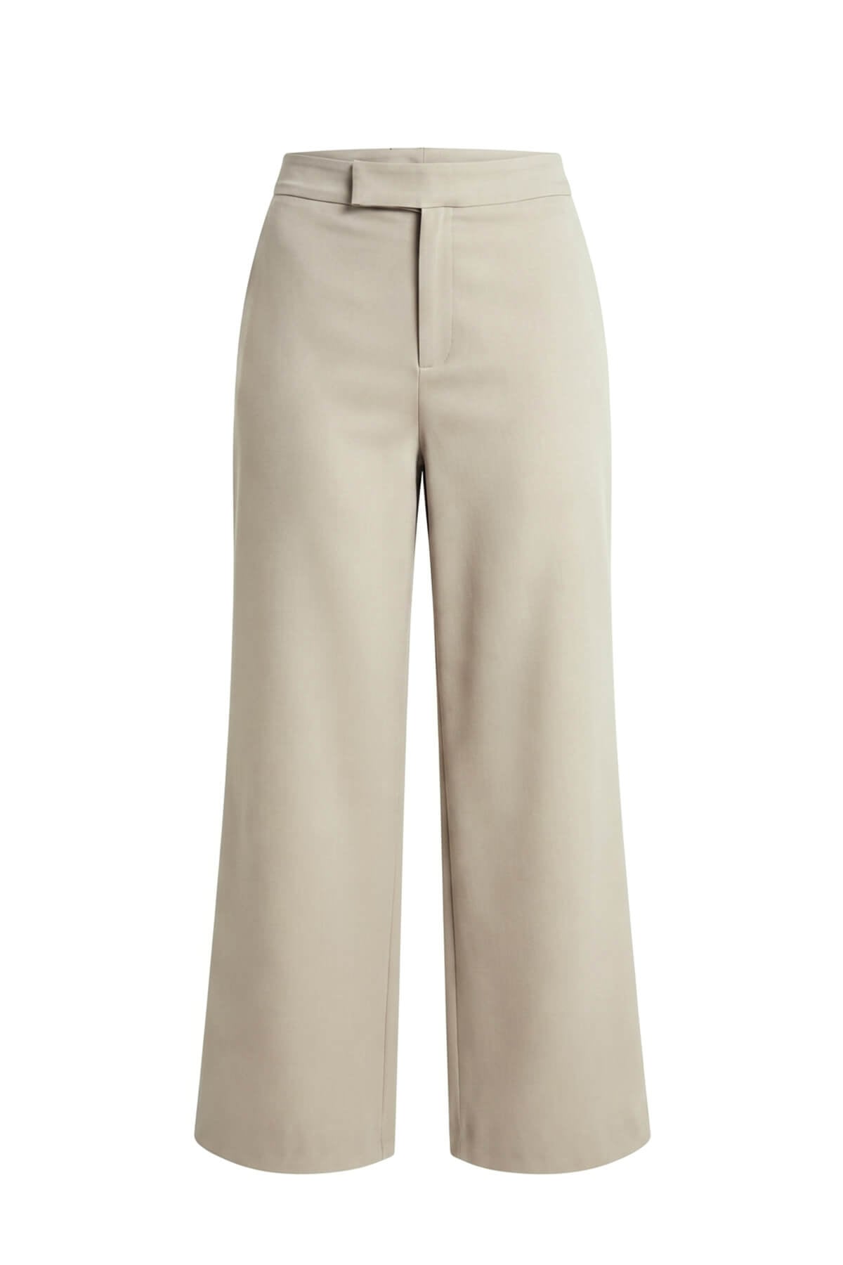 Ekru Yüksek Bel Culotte Pantolon