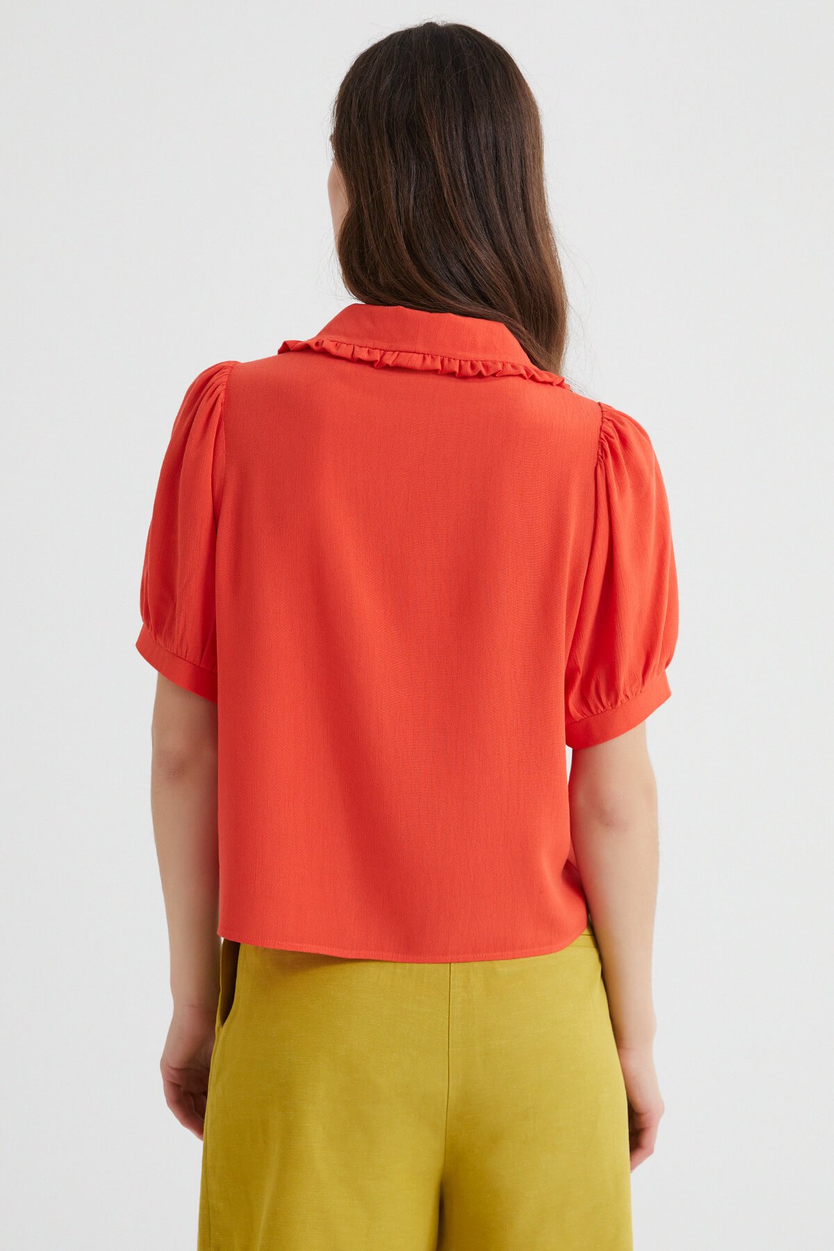 Kırmızı Bebe Yaka Gömlek