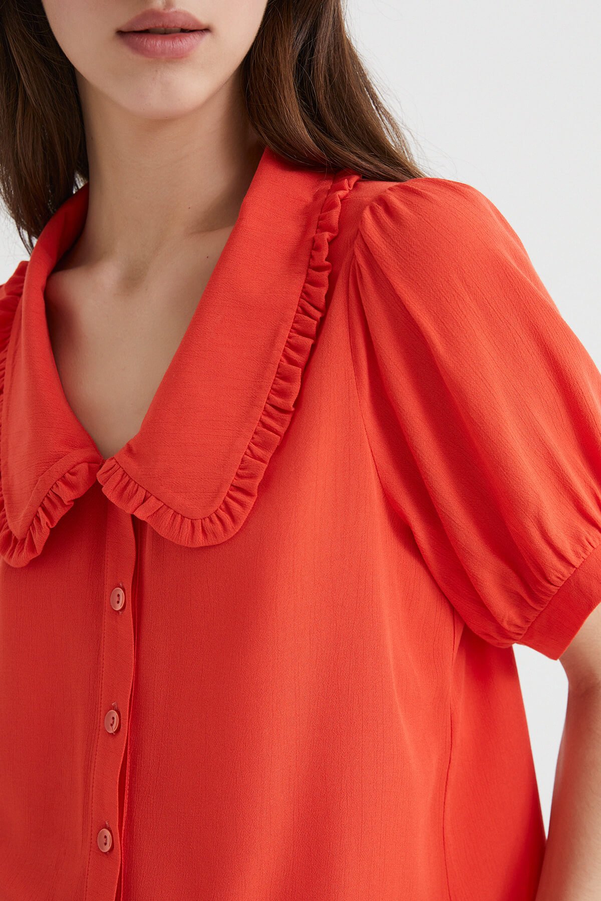 Kırmızı Bebe Yaka Gömlek