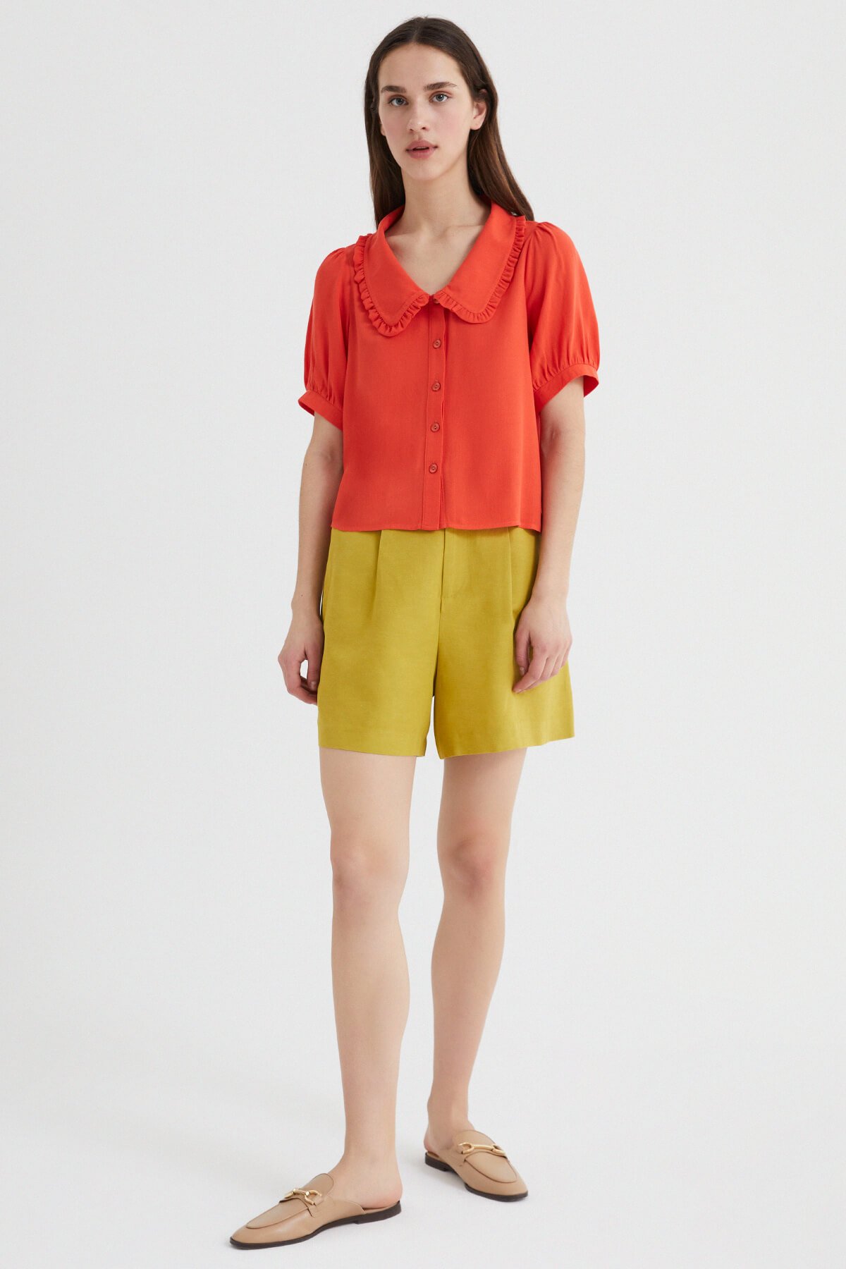 Kırmızı Bebe Yaka Gömlek