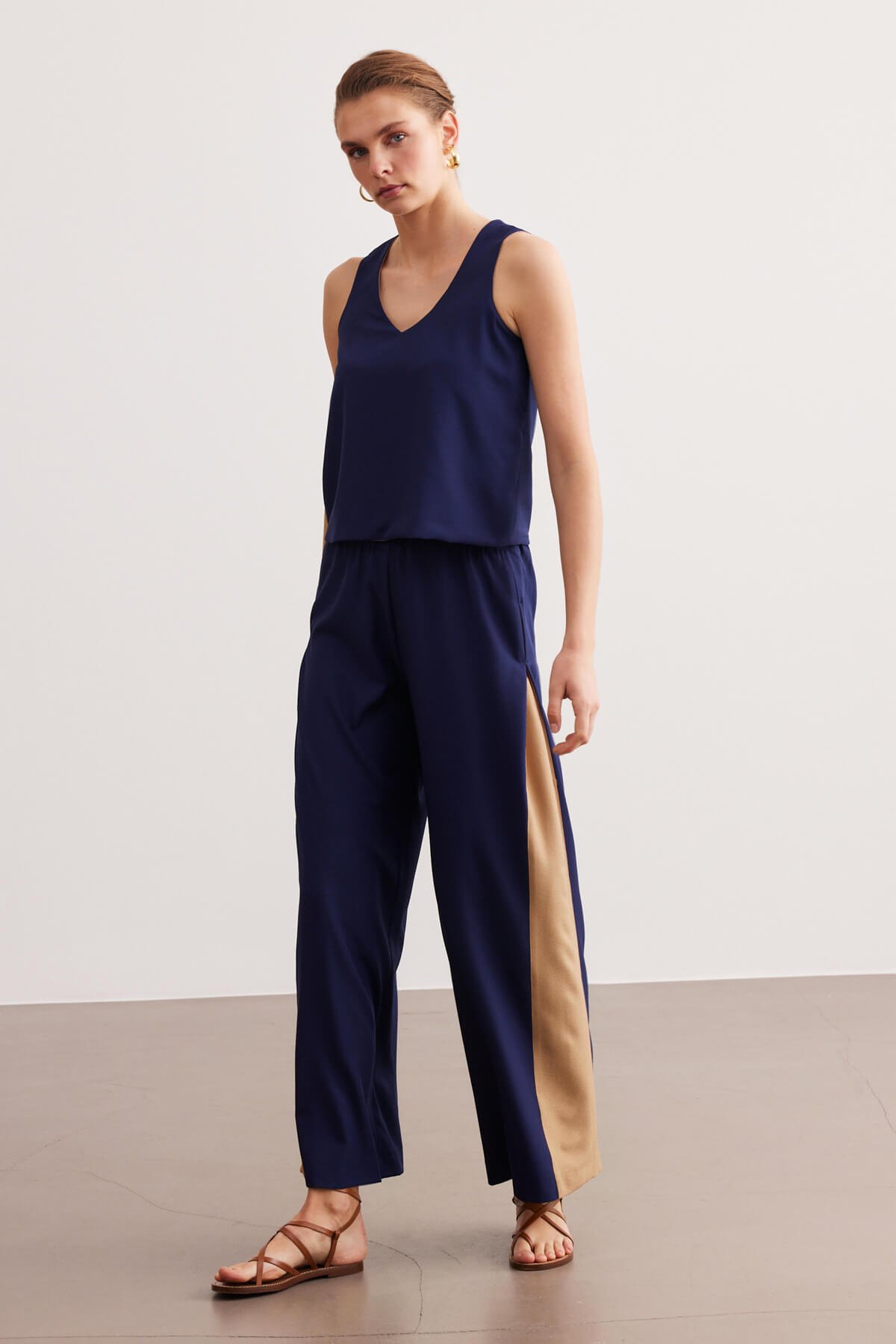 Lacivert Basic Krep Takım