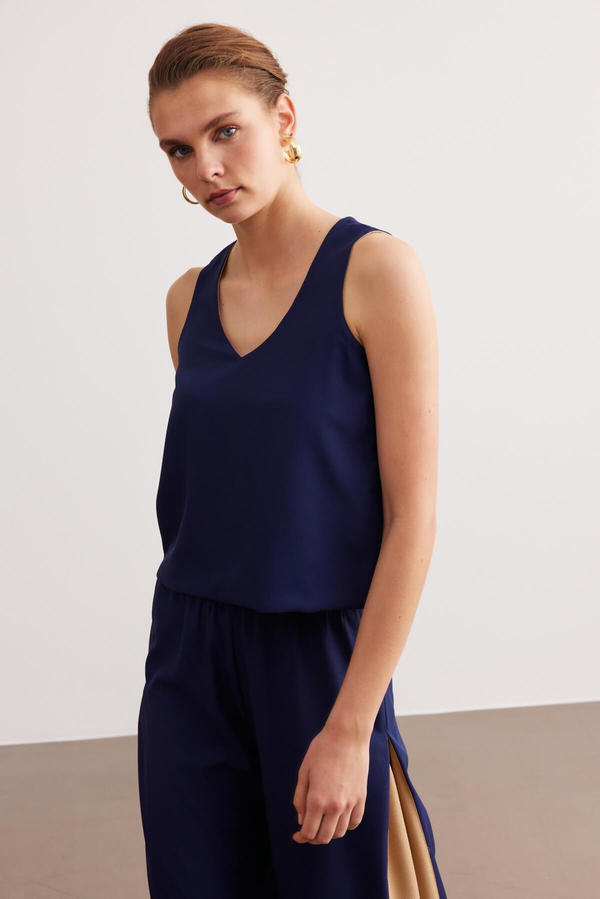 Lacivert Basic Krep Takım