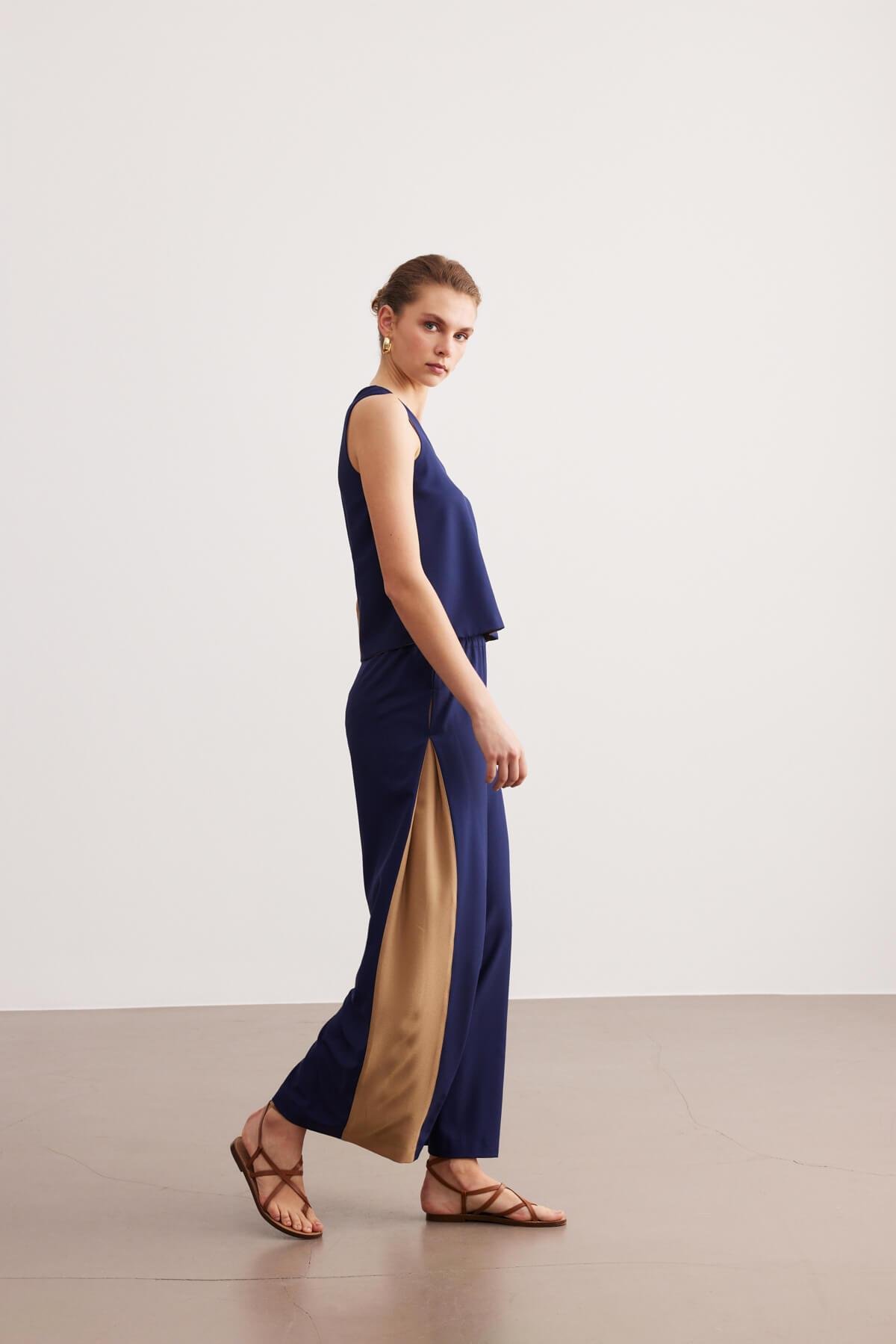 Lacivert Basic Krep Takım