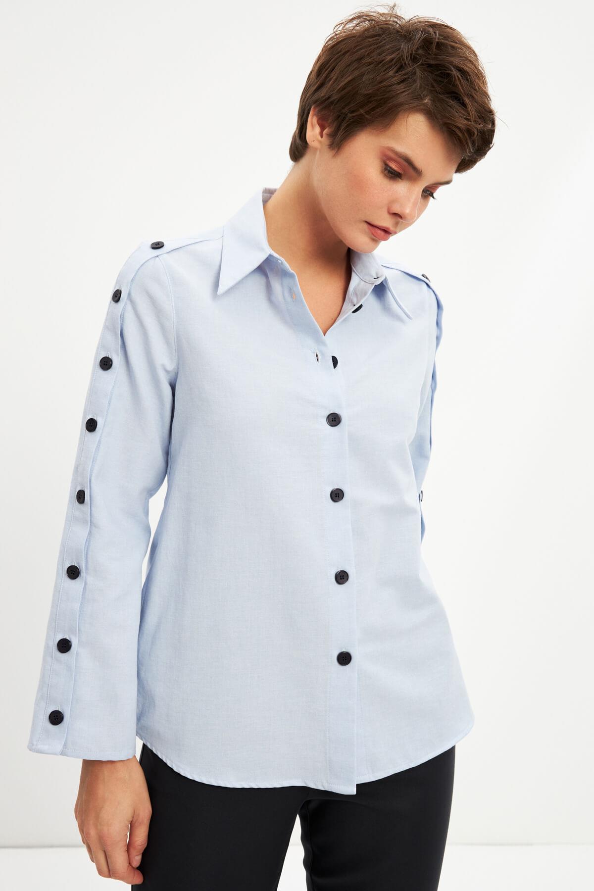 Mavi Basic Düğme Detaylı Gömlek