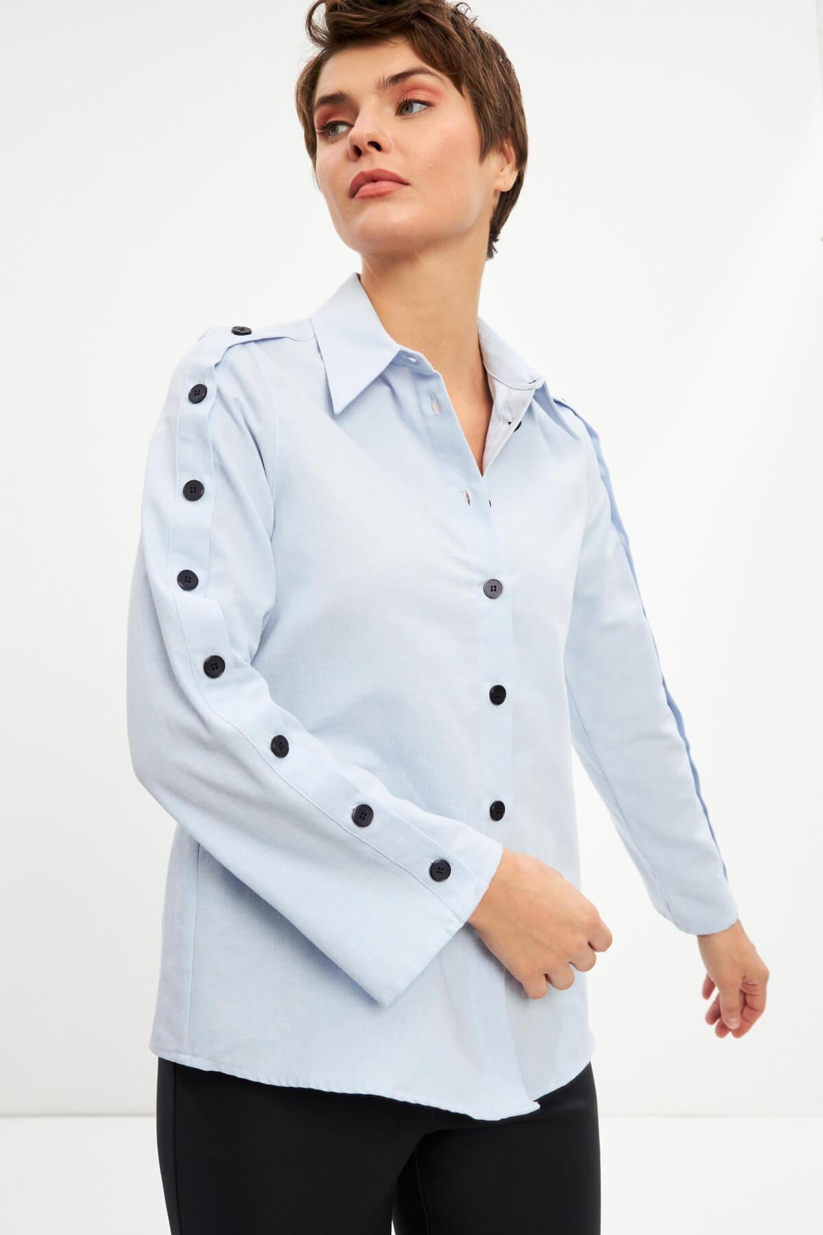 Mavi Basic Düğme Detaylı Gömlek