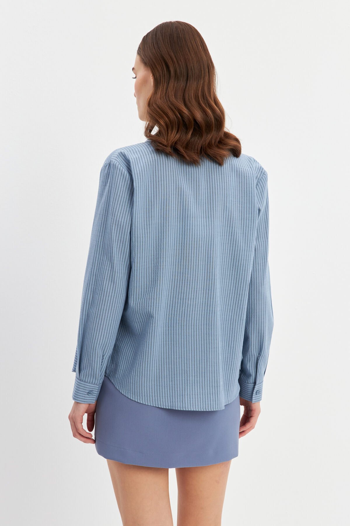 Mavi Çizgili Basic Gömlek