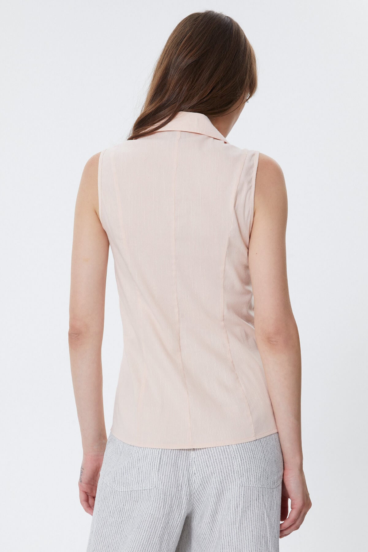 Pudra Kolsuz Slim Fit Gömlek
