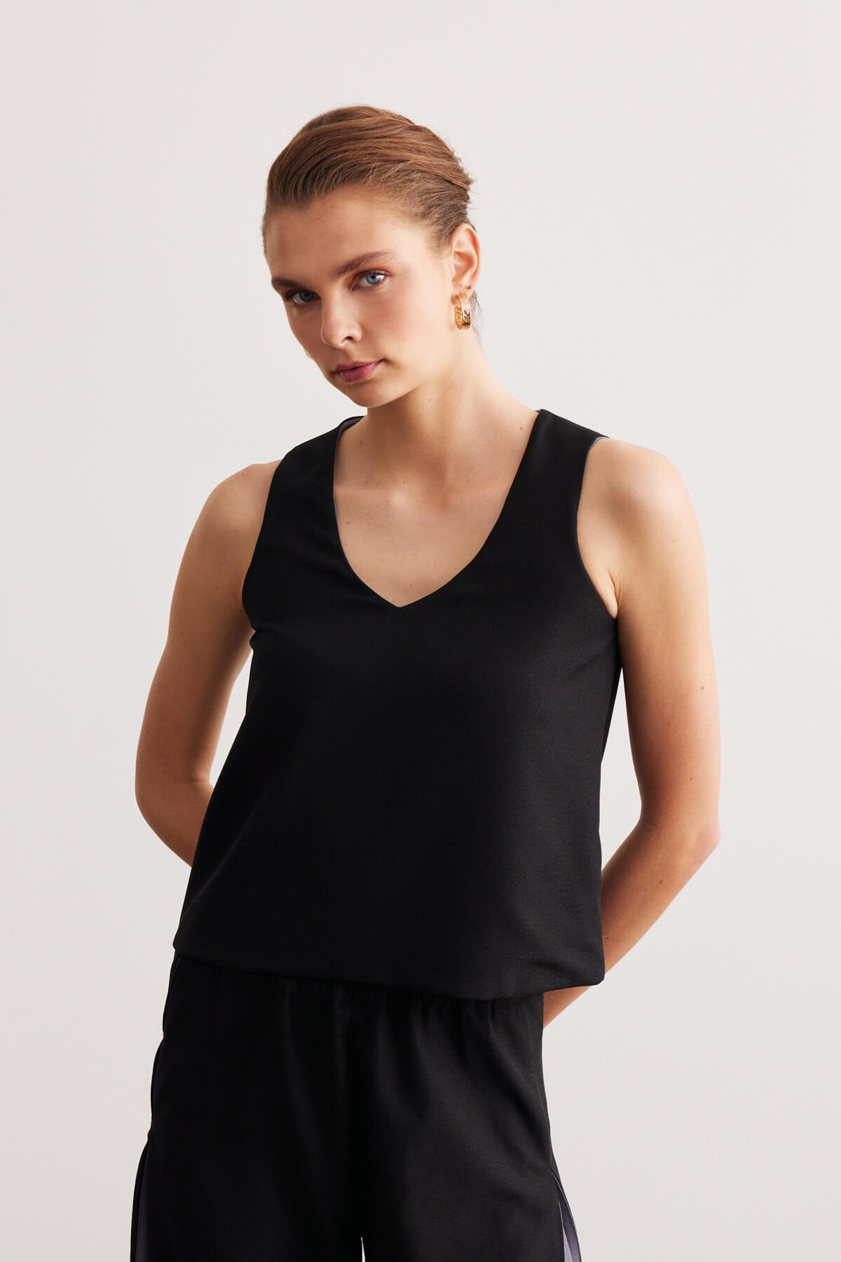 Siyah Basic Krep Takım