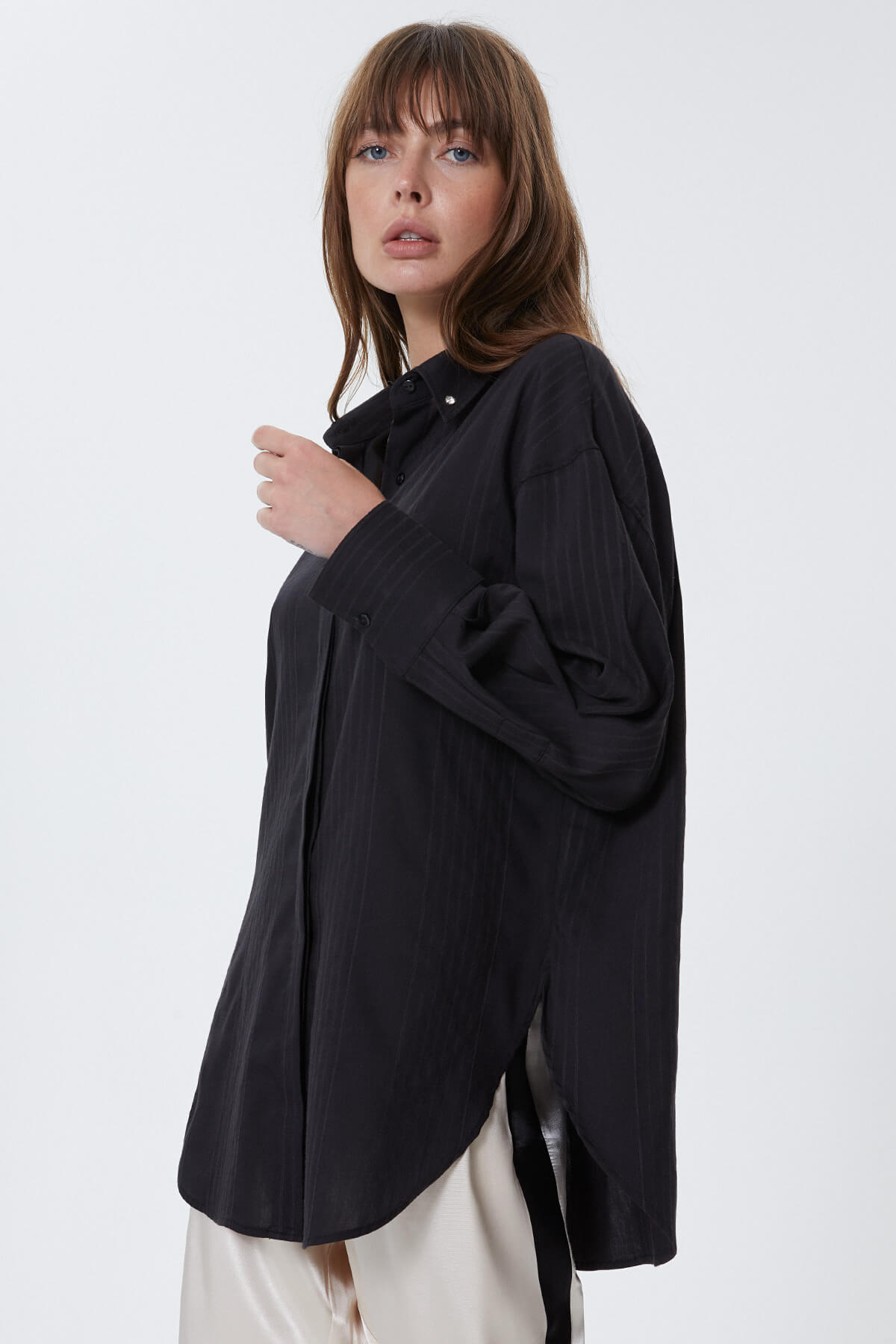 Siyah Oversize Gömlek
