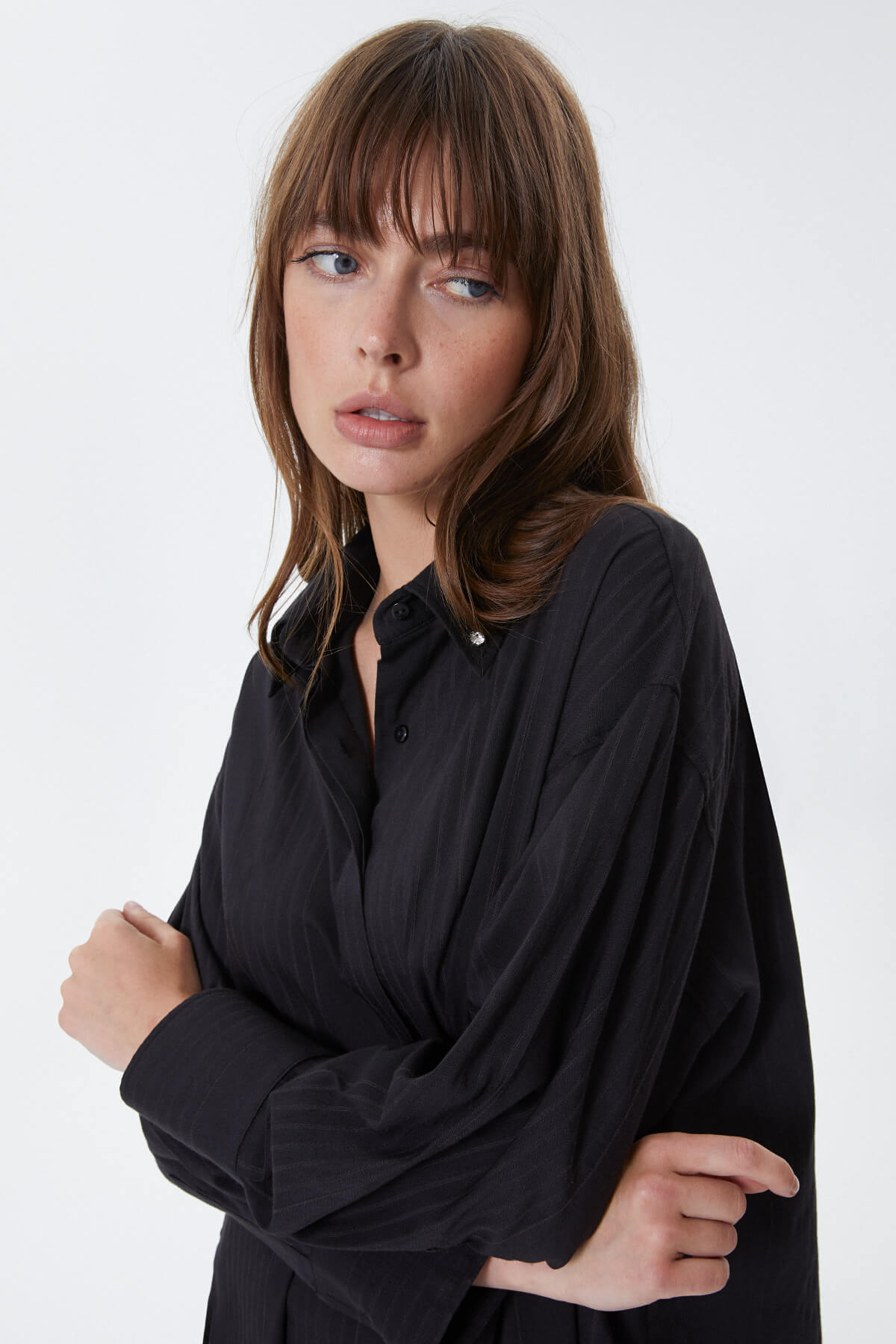 Siyah Oversize Gömlek