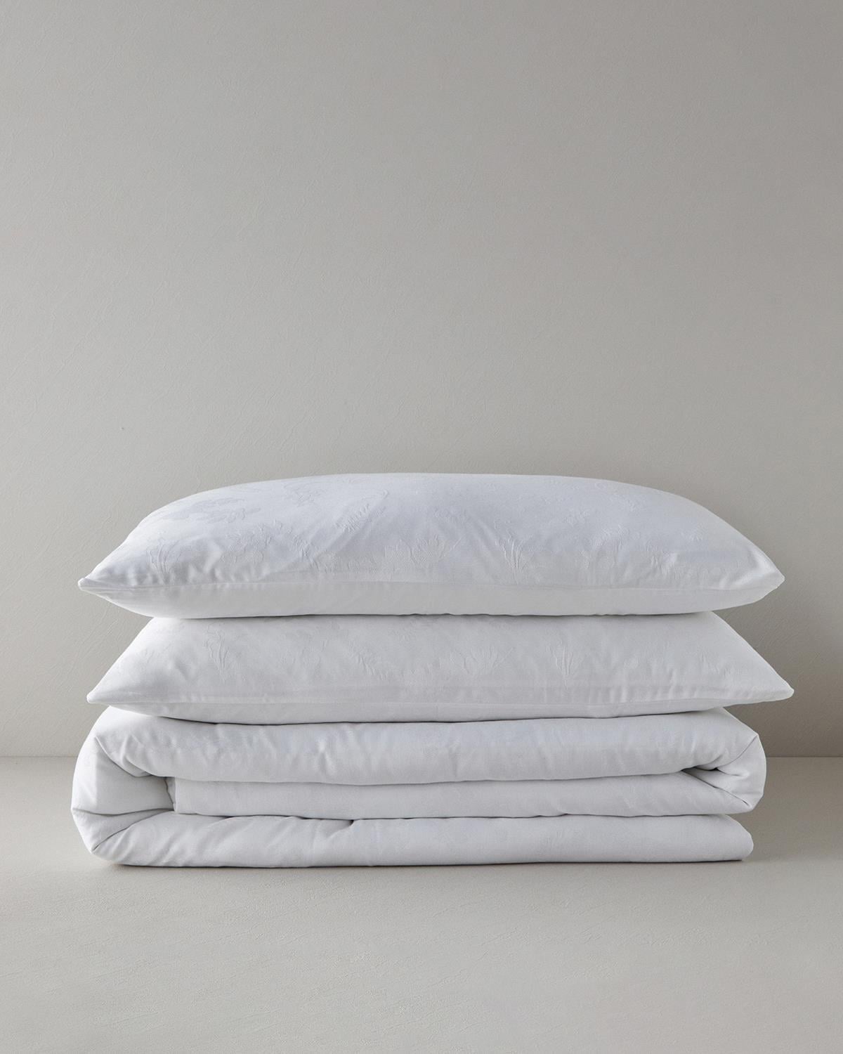  Lenjerie de pat completa King Size, Glare, bumbac-viscoza-poliester, 240x220 cm/180x200 cm/50x70 cm, alb
