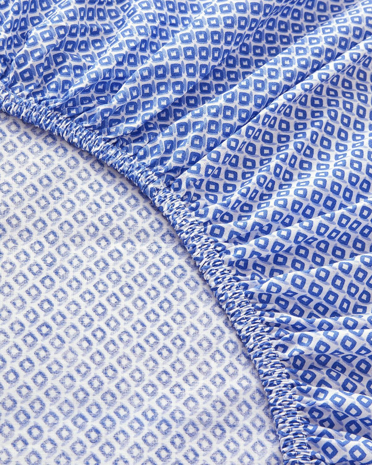  Lenjerie de pat completa pentru doua persoane, Rosey Violen, bumbac, 200x220 cm/160x200 cm/50x70 cm, bleu