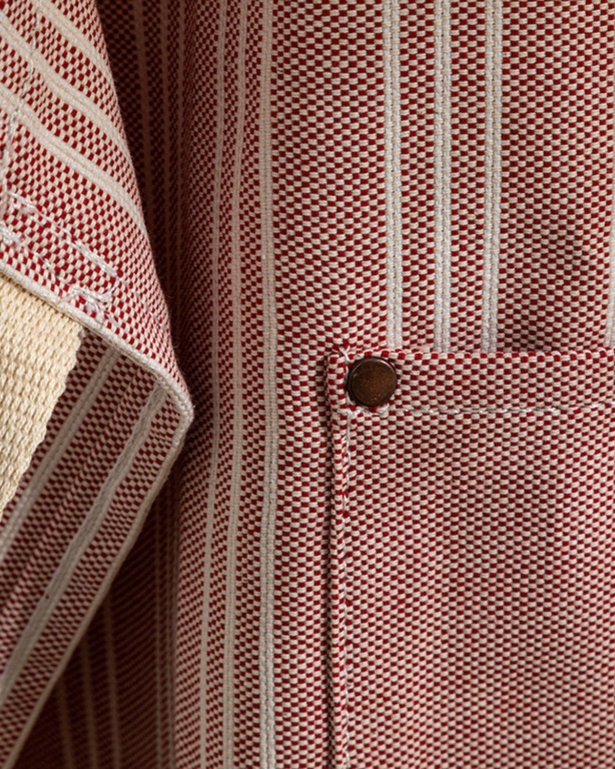 Scratch Line Cotton With Pocket Kitchen Apron 75x58 cm Red
