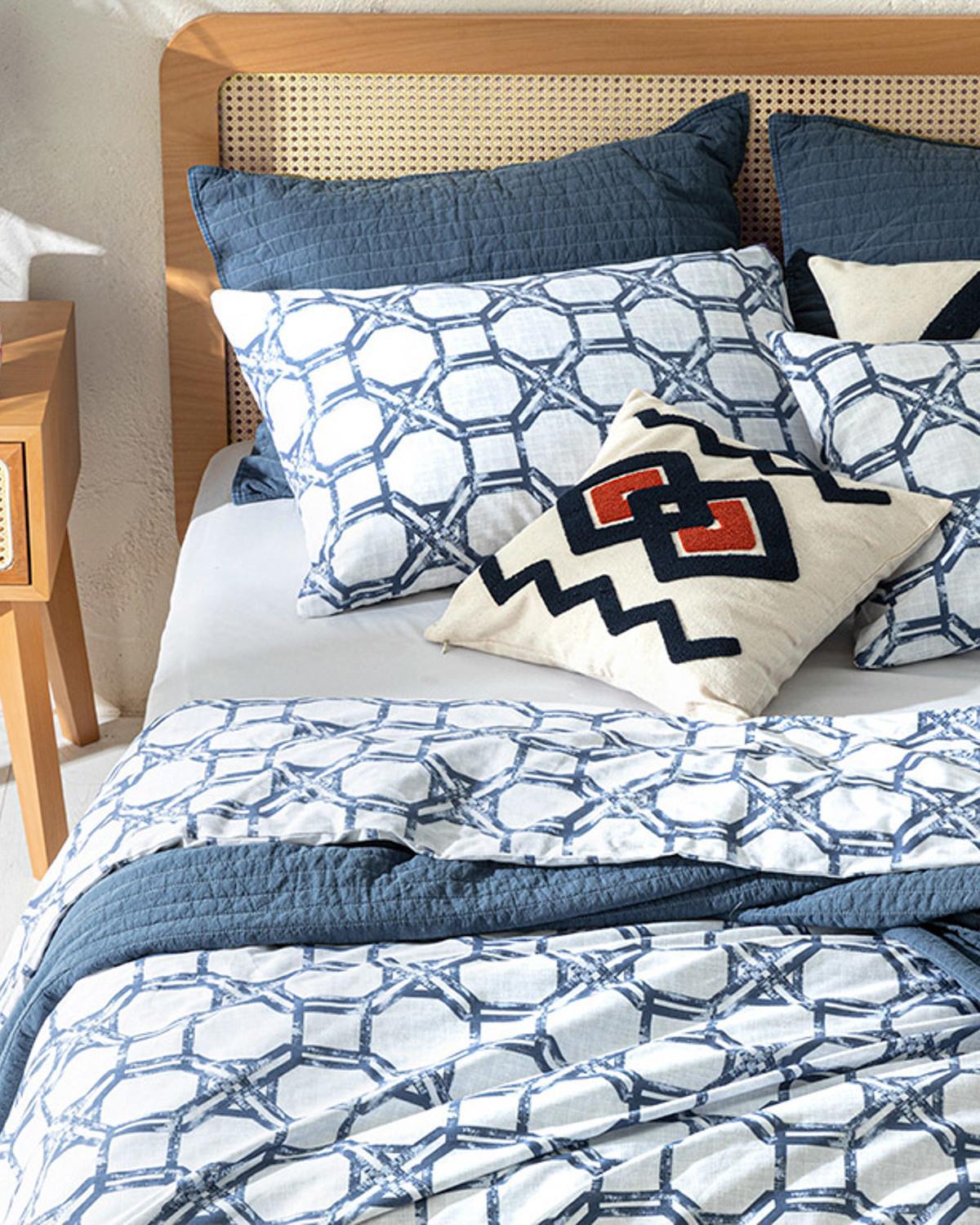 Adelmo Bumbac Double Set Lenjerie De Pat 200x220 cm Indigo.