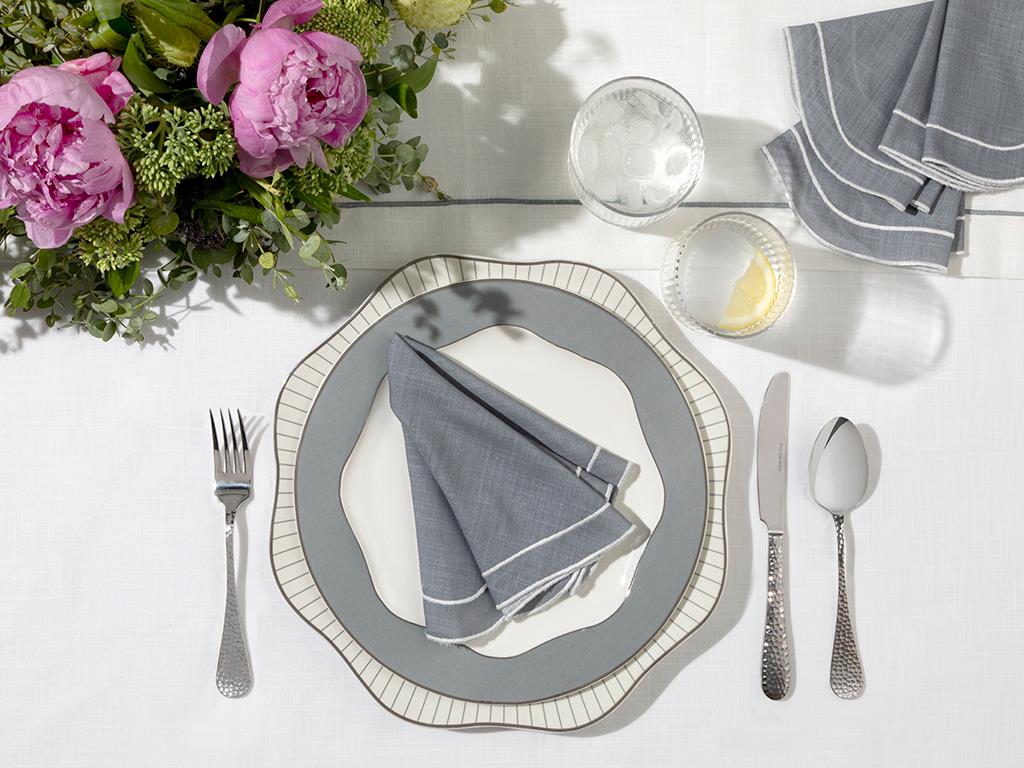 Adora Polyestere 4 Set Guest Napkins 40x40 cm Gray-White
