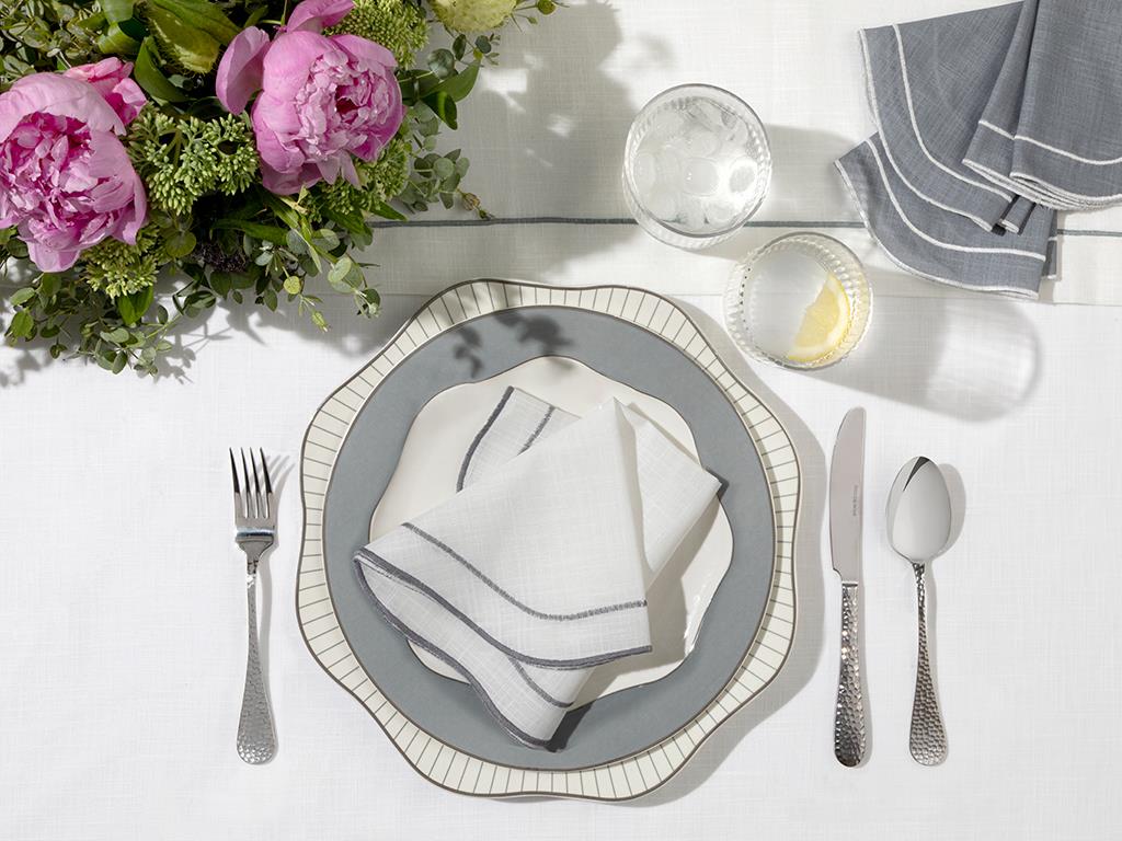 Adora Polyestere 4 Set Guest Napkins 40x40 cm White-Gray