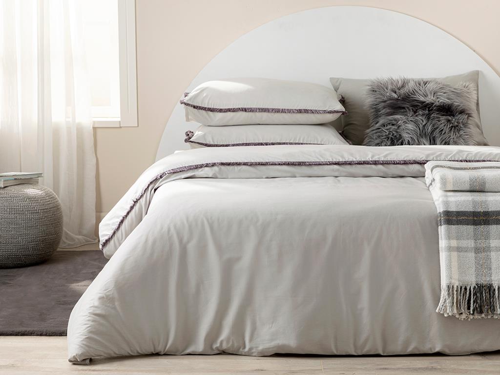 ADORN SAÇAKLI PAMUK PERSOANĂ DUBLĂ  SET LENJERIE DE PAT 200X220 CM PIETRICEL