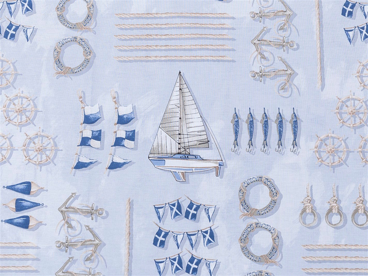 Ahoy căpitane 57 Tel / 144 Numărul de fir 2 set 50x70 cm Albastru