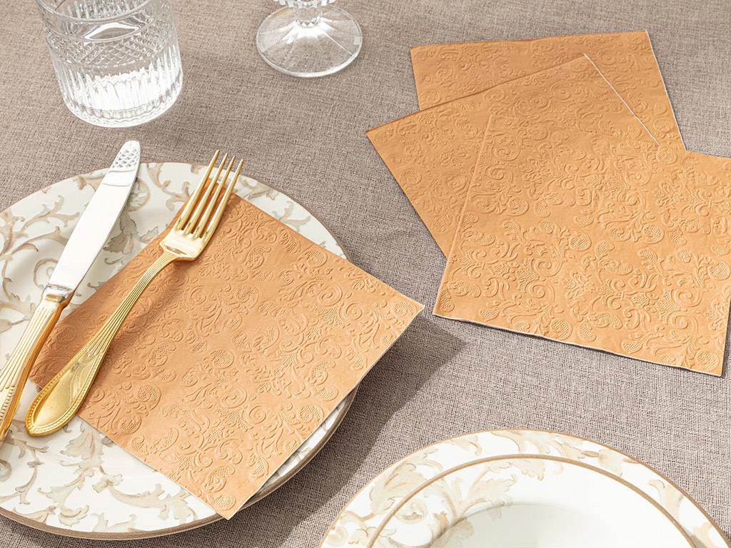 Allegro Paper 20 Set Tissue Napkin 33x33 cm Rose Gold