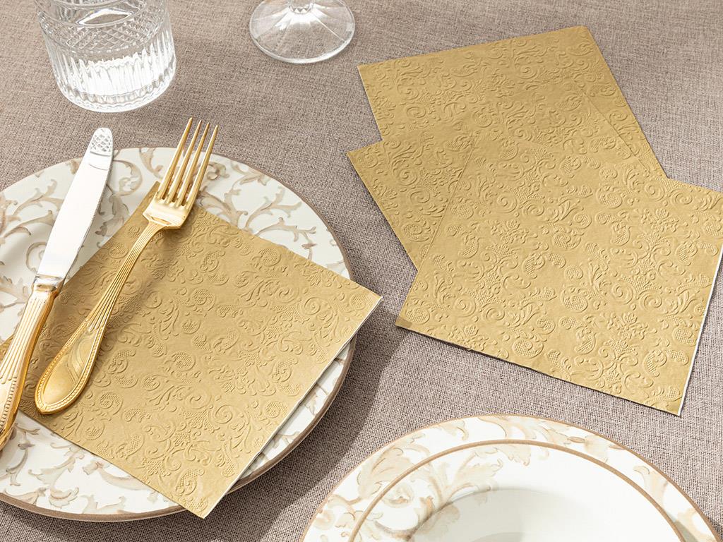 Allegro Paper 20 Set Tissue Napkin 33x33 cm Gold