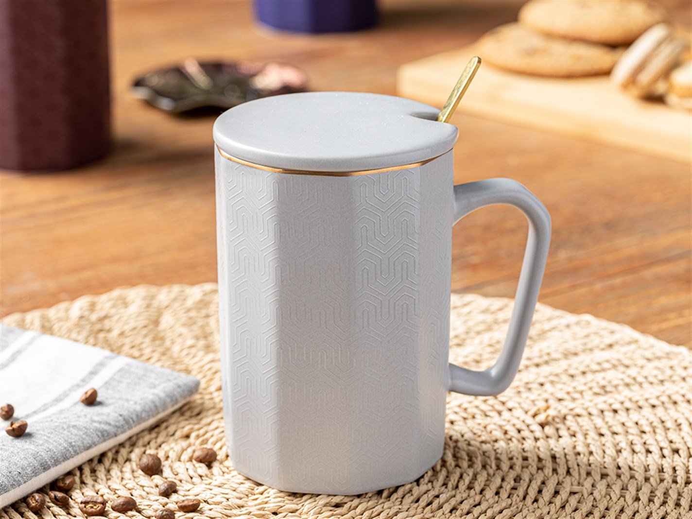 Alto # Lidded with spoon 450 ml Сиво