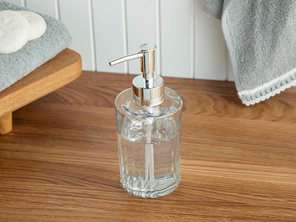 Andrea Glass Liquid Soap Dispense 7x7x17,5 cm Transparent