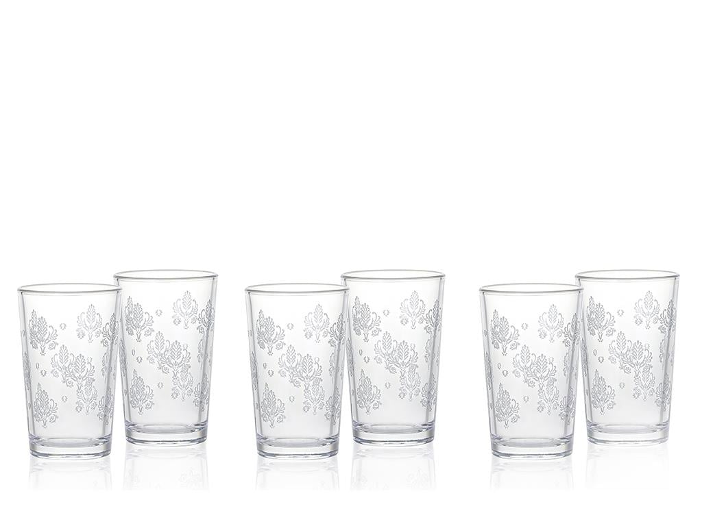 Alder Glass 6 Set Served with Coffee Water Glass 100 ml Silver