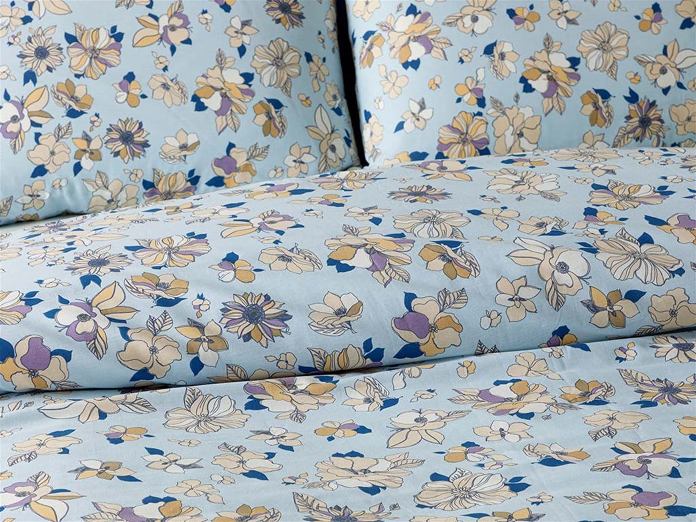 Art Floral 52 Tel / 132 Numărul de fir Meniu mare 240x220 cm Albastru