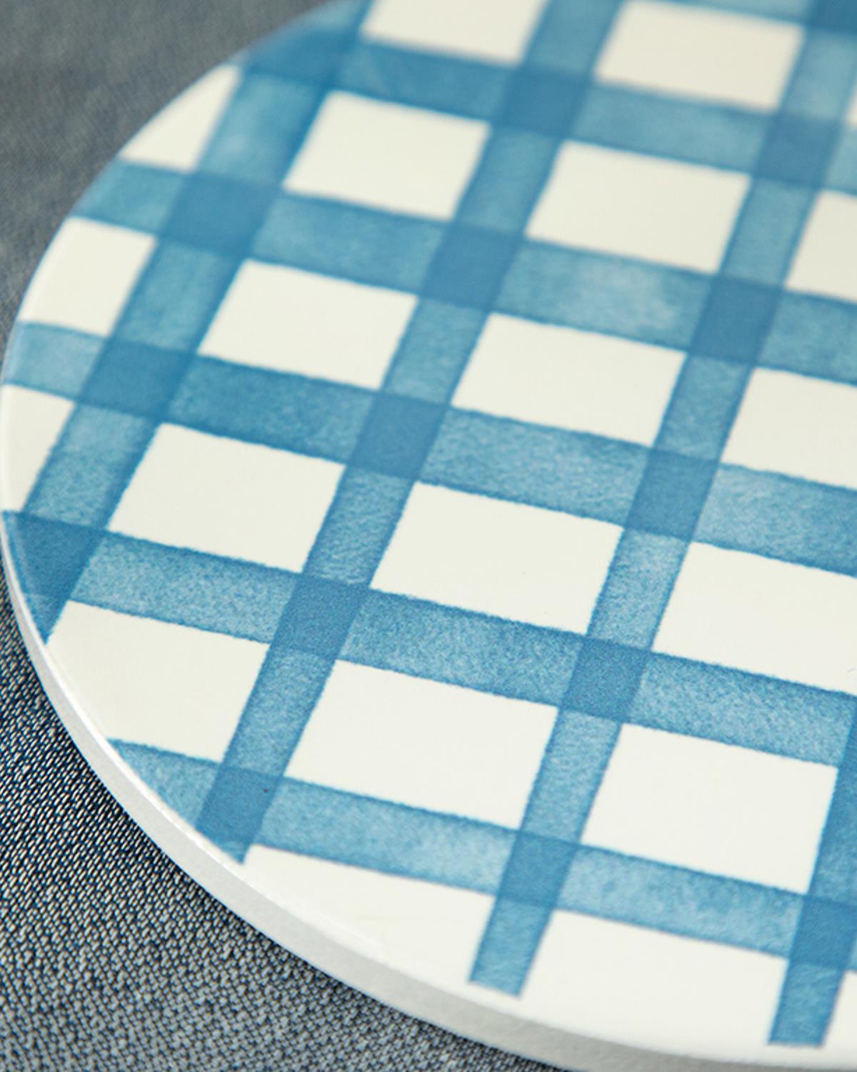 Art Pop Plaid Silicone Hot Mat 16 cm Blue