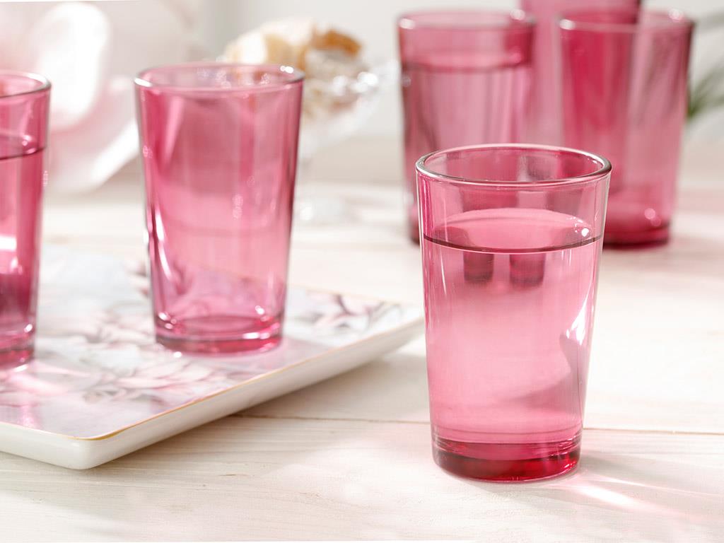Avin Glass 6 Set Served with Coffee Water Glass 100 ml Damson