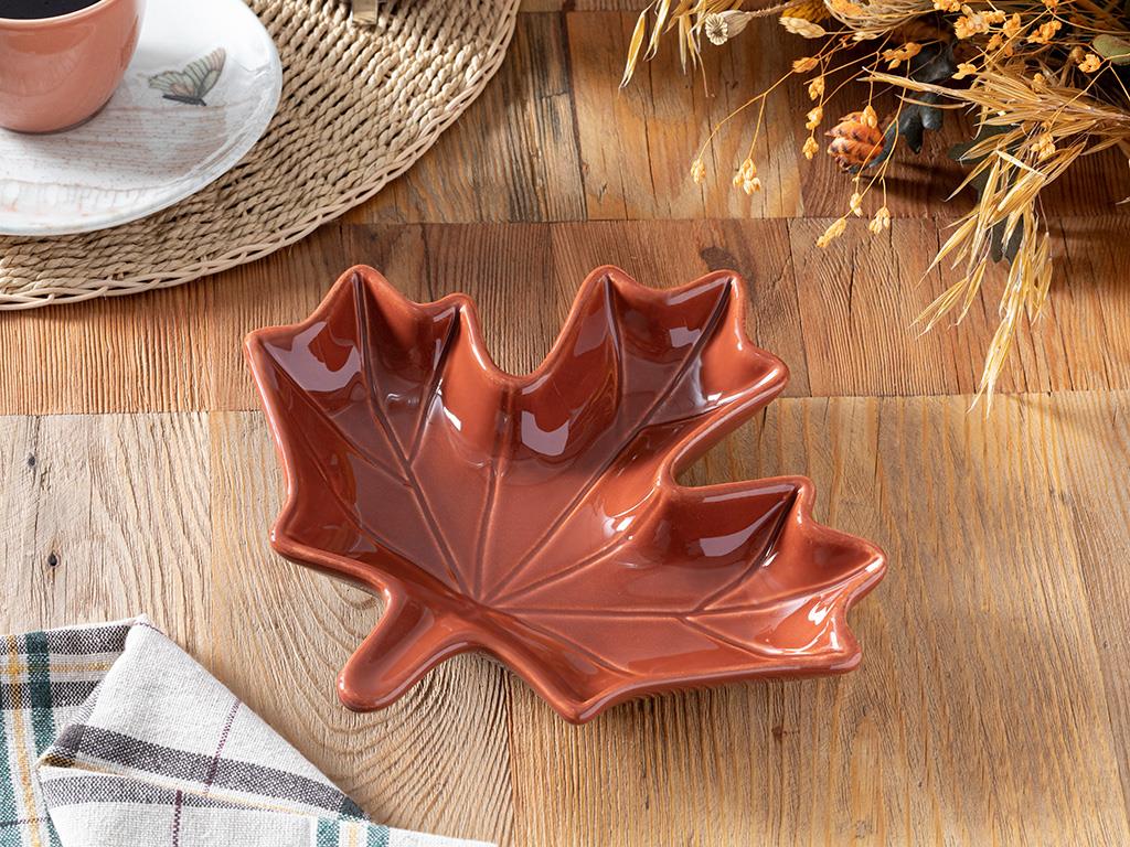 Plane Ceramic Appetizers 23x23 cm Dark Brick