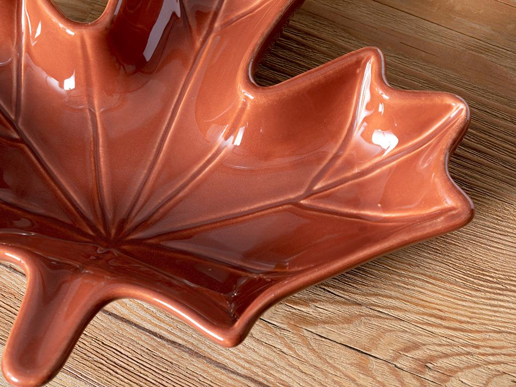 Plane Ceramic Appetizers 23x23 cm Dark Brick