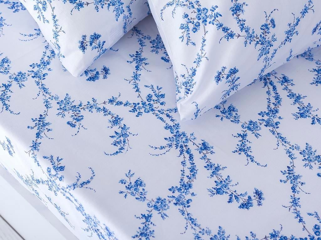 Azurin Bumbac Single Cearșaf 160*240 Cm Albastru