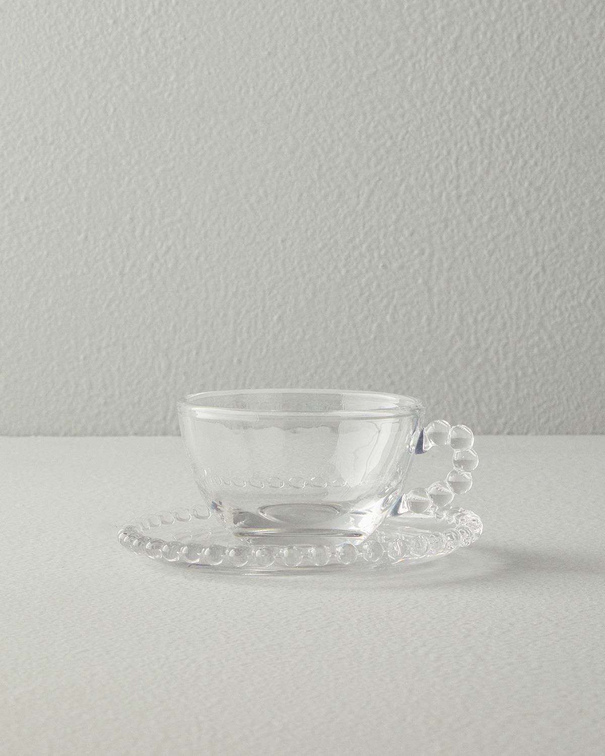 Glass Tea Cup Set 160 ml Transparent