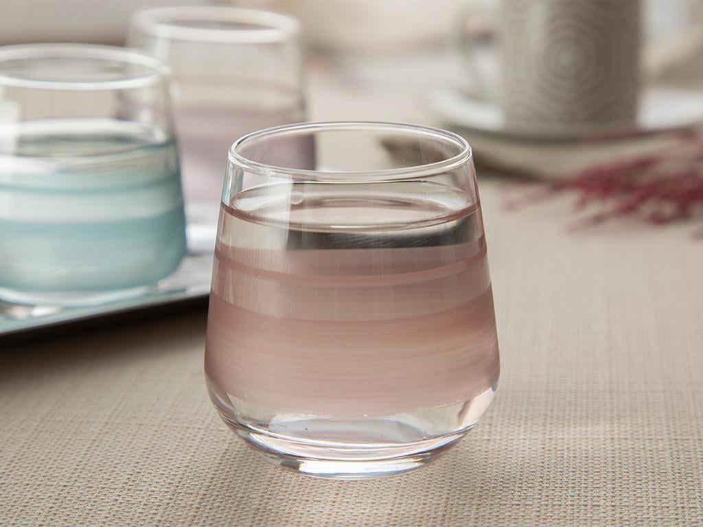 Band Glass 6 Pcs for Coffee Side Water Glass 115 ml Colored