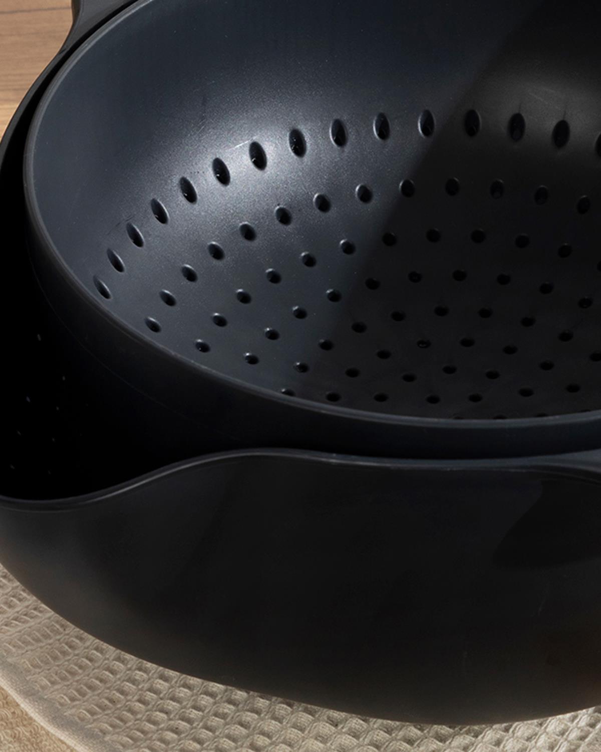 Basic Plastic 2 Pieces Strainer 28,5x28x13 cm Anthracite