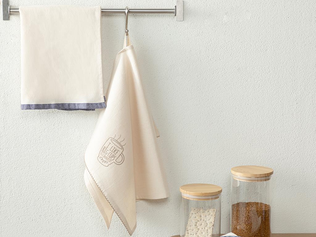 Big Cups Cotton Drying Cloth 30x50 cm Beige