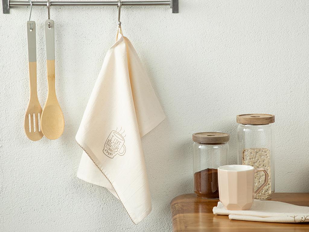 Big Cups Cotton Drying Cloth 30x50 cm Beige