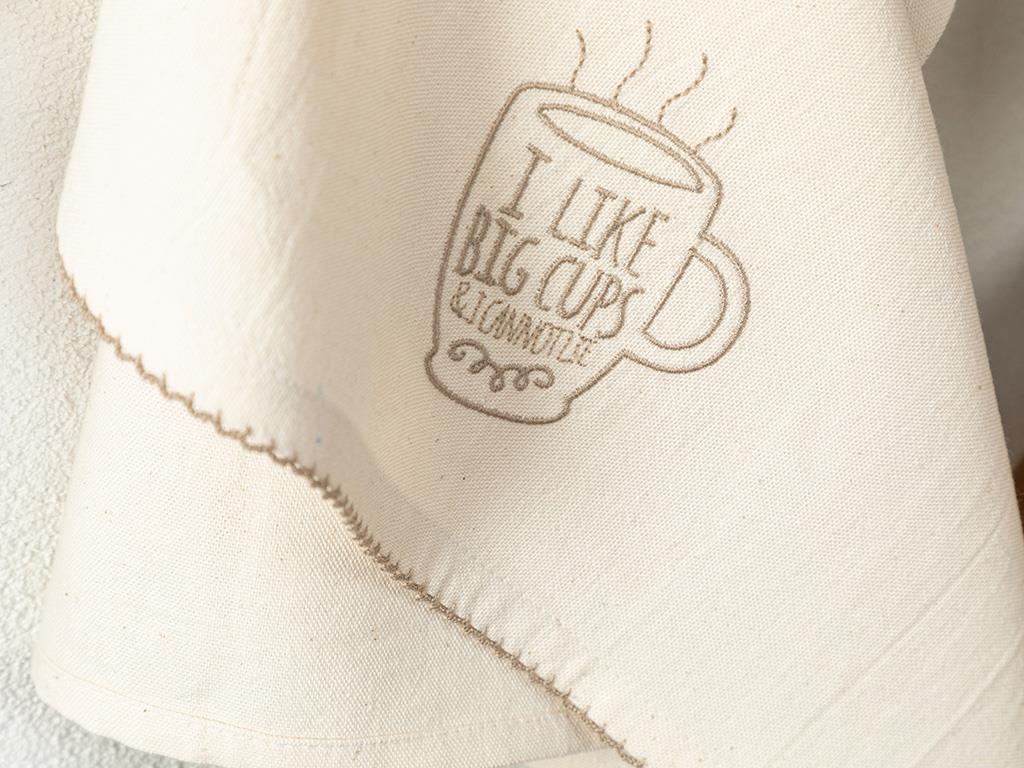 Big Cups Cotton Drying Cloth 30x50 cm Beige
