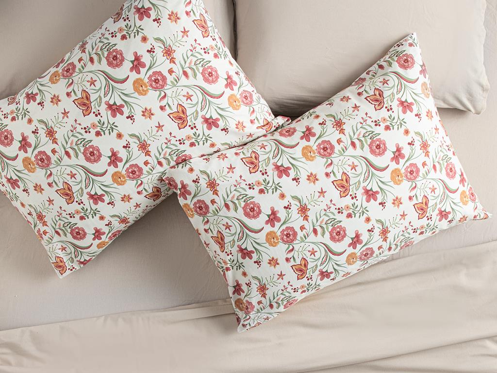 Blissful Garden Cottony 2 Set Pillowcase 50x70 cm Pink