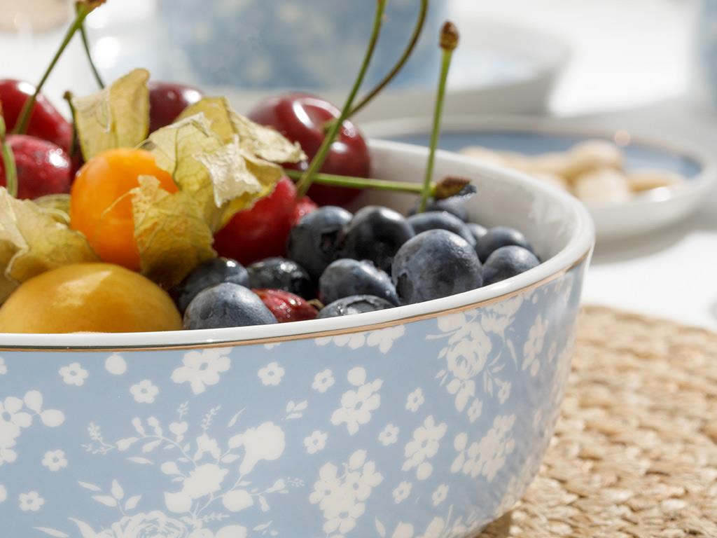 Bloom New Bone Bowl 17 cm White - Blue