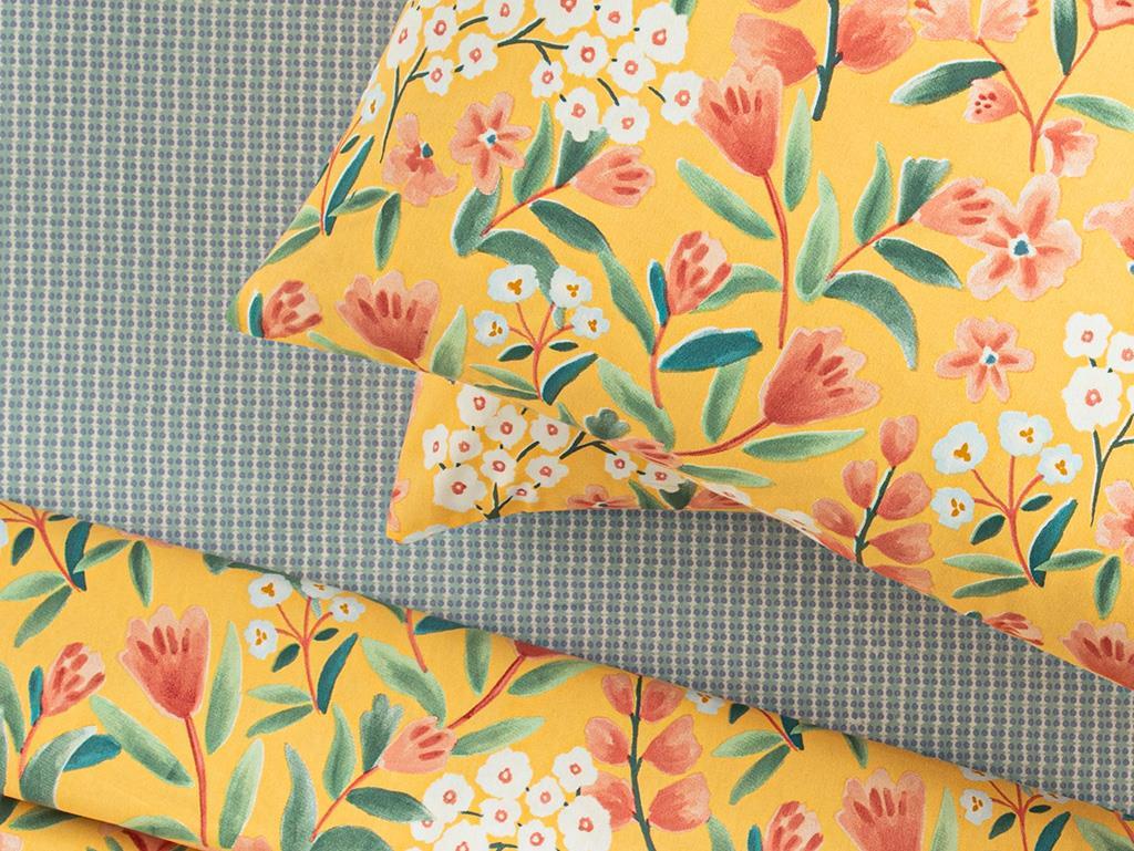 Bloomy Branch Față De Pernă Set 2, Ușor De Calcat, 50*70 Cm, Pudra-Ecru