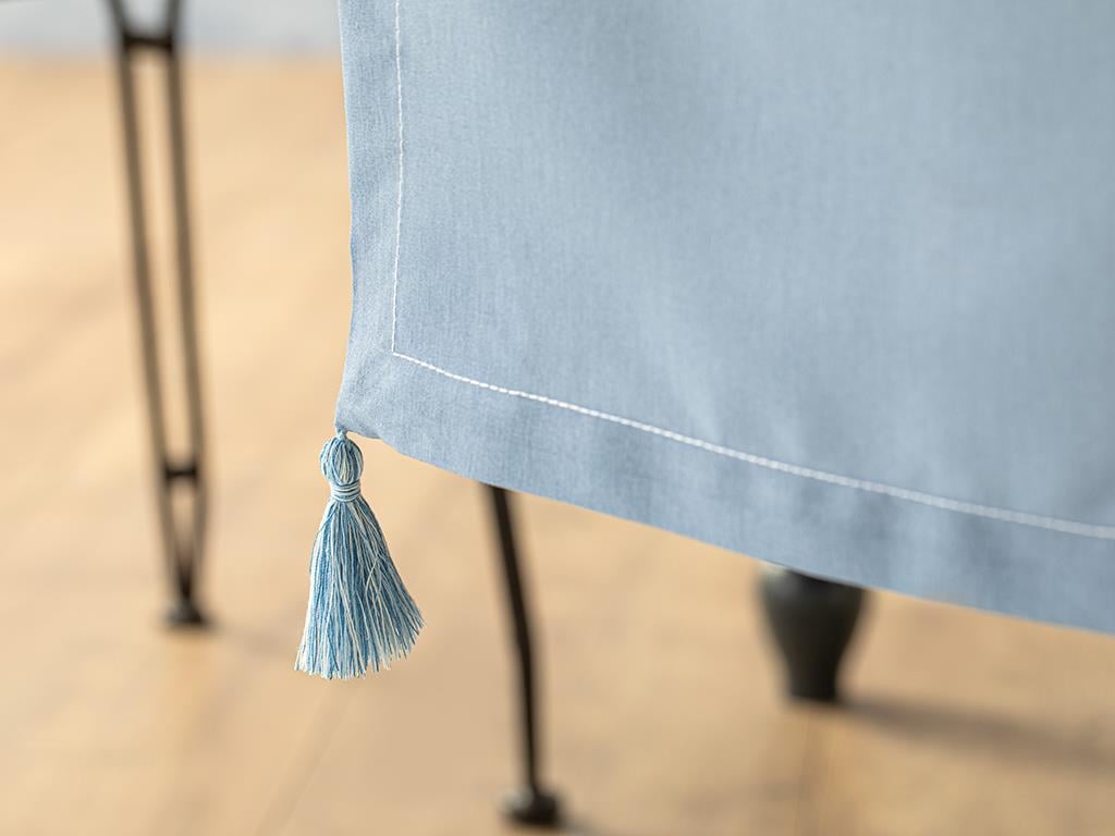 Blue Passion Polyester Fringed Runner 40x140 cm Blue