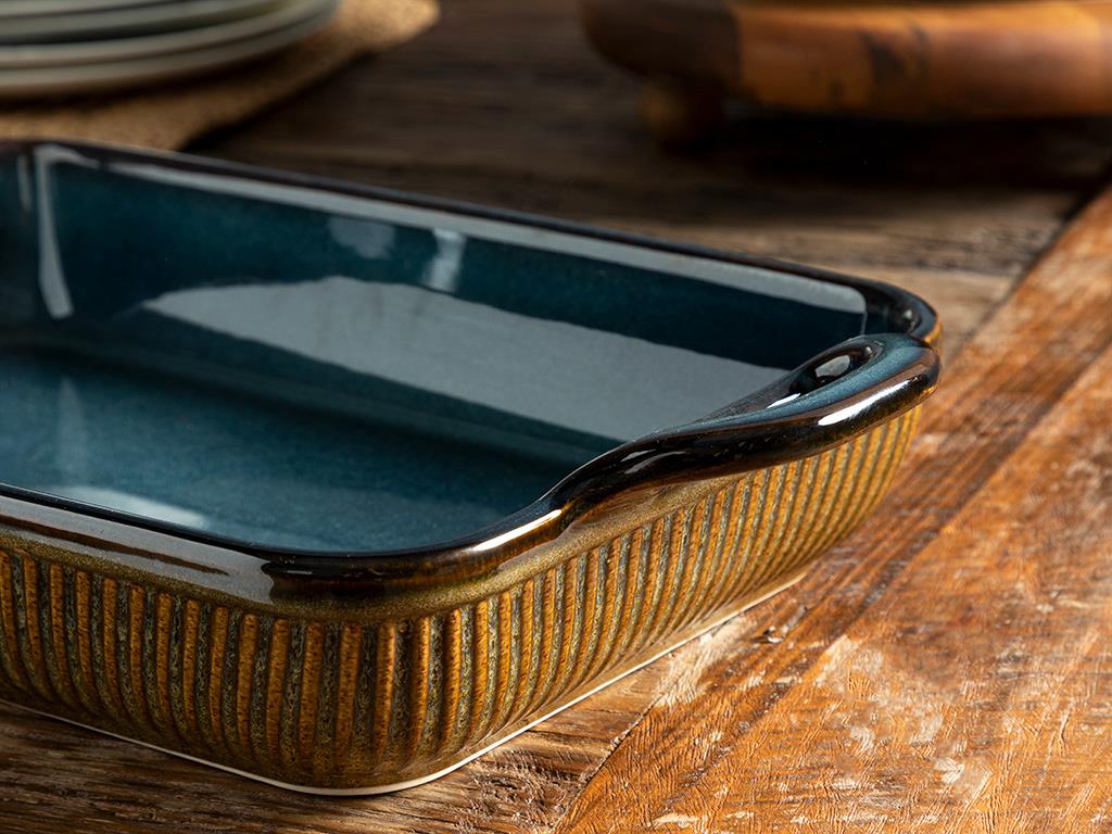 Blurry Stoneware Oven Cover 41,8x23,5x8 cm Blue-Brown
