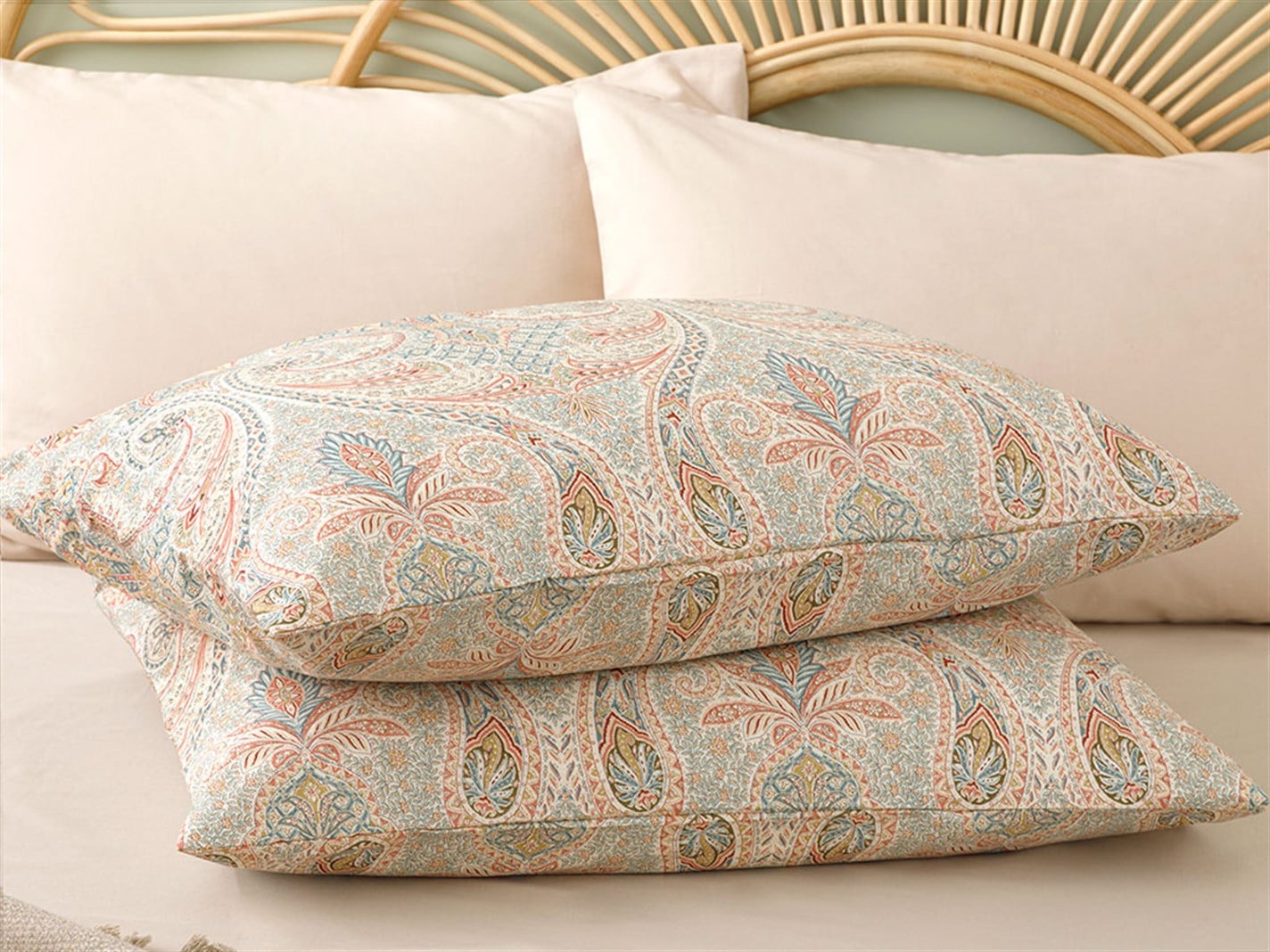 Boho Chic 57 Tel / 144 Numărul de fir 2 set 50x70 cm Burgundia-gri