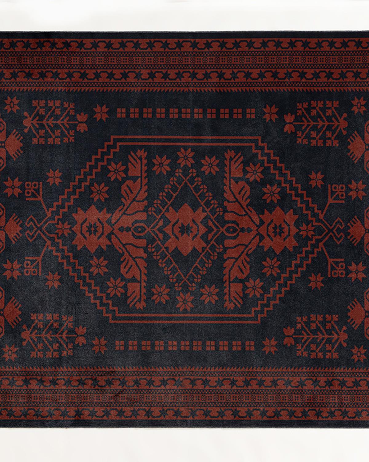 Boho Jacobean Țesut Covor Decorativ 120*180 Cm Damson - albastru marin