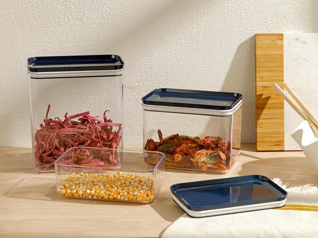Brena Rectangler Plastic Food Container 1750 ml Navy Blue