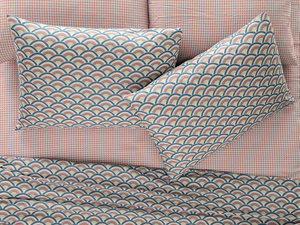 Brooke Ușor De Calcat Set 2 Față De Pernă 50*70 Cm Albastru - Scorțișoară