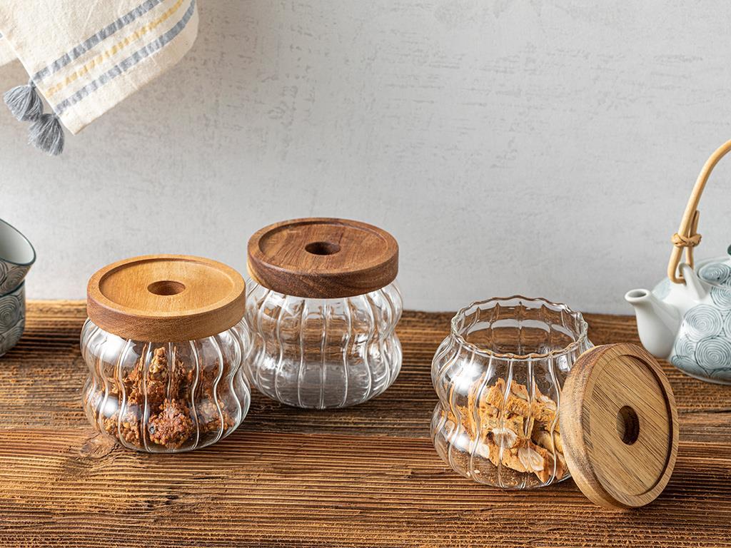 Bruna Borosilicate 3 pcs Jar 350 ml Transparent