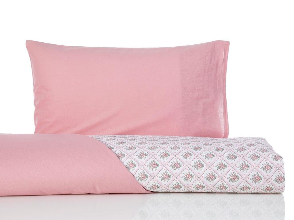 Buchet minunat  Cu imprimeu Pentru o persoana  SET CUVERTURĂ 150x220 cm Roz